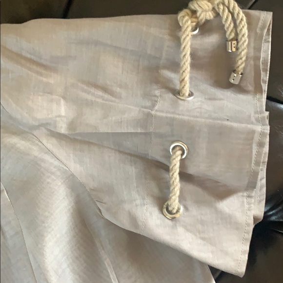 BURBERRY Gray Rope Sleeve Chiffon Semi-Sheer Shirt - Picture 4 of 8